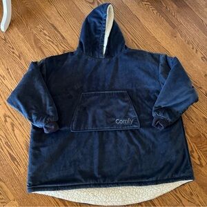 The Comfy Original Jr Oversized Wearable Blanket  Sherpa Lined Blue One Size EUC